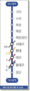 대구권 광역철도 노선도